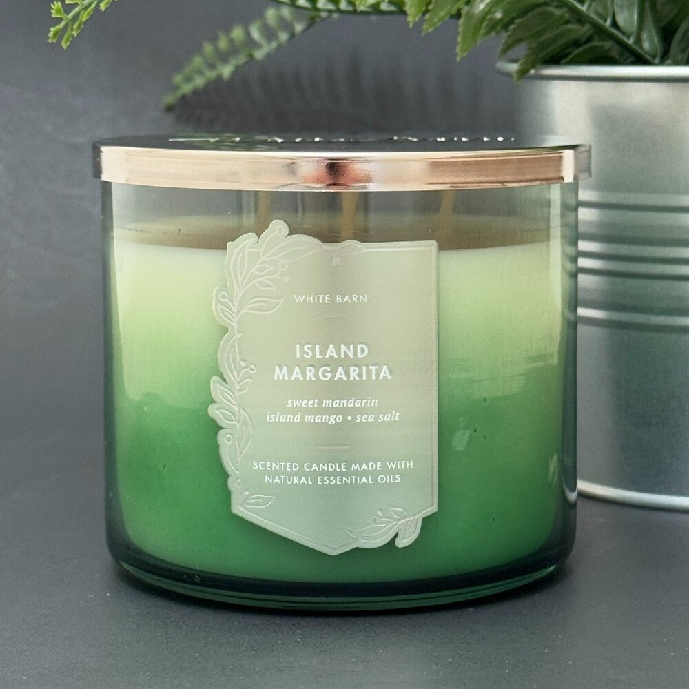 BBW Island Margarita  White Barn Bath & Body Works 3 Wick Candle